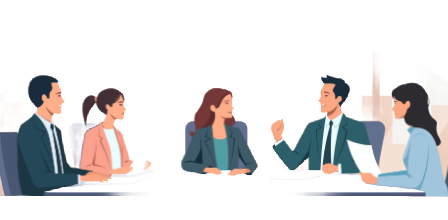 A group of professional people in a meeting