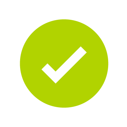 Tick sign indicating 'yes' for performance measure 2.3 in column 2